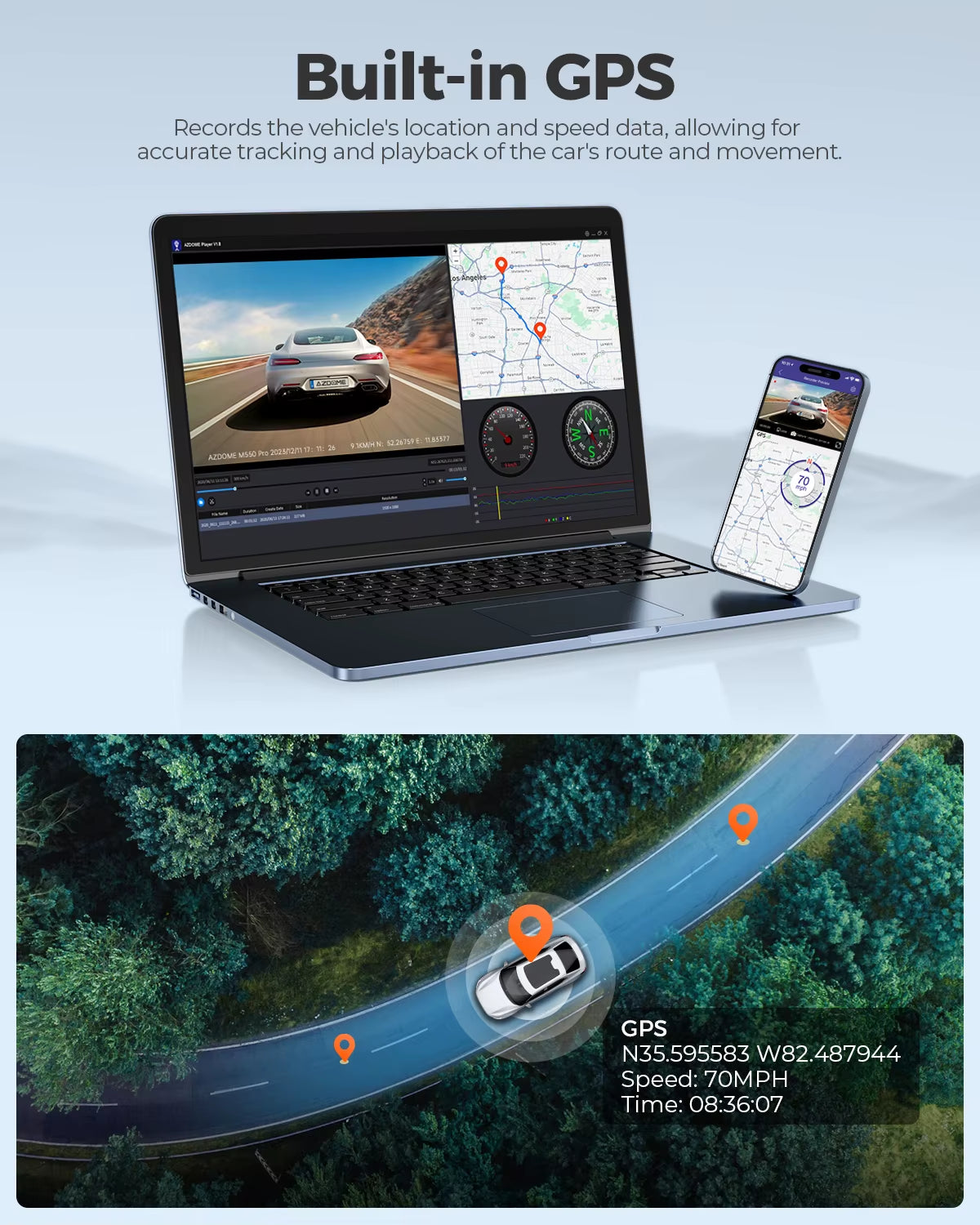 M550 Pro 5.8Ghz Wifi 2/3 Channel Dash Cam 4K+1080P Built-In GPS 3.19" IPS Screen Car DVR IR Night Vision 24H Parking Mode