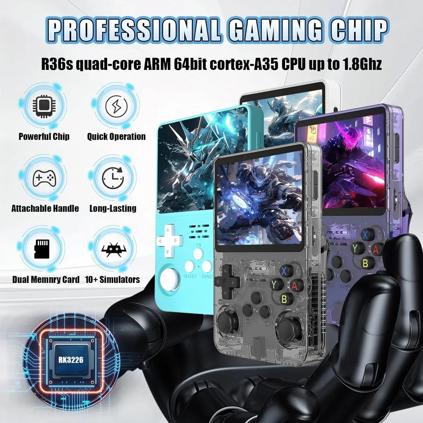 64GB R36S Retro Handheld Games Console Linux System Boy Gift Video Gaming Console 20000 Games Portable Video Player