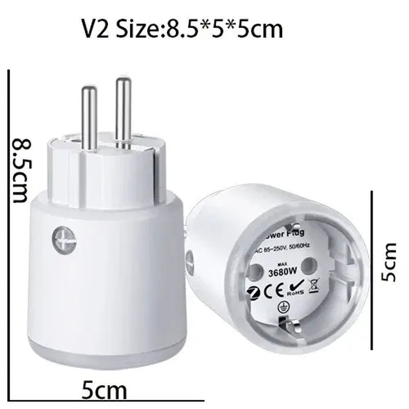 Smart Zigbee Plug Socket 3680W 16A Power Energy Monitoring Timer Switch EU Outlet Home Assistant Zigbee2Mqtt
