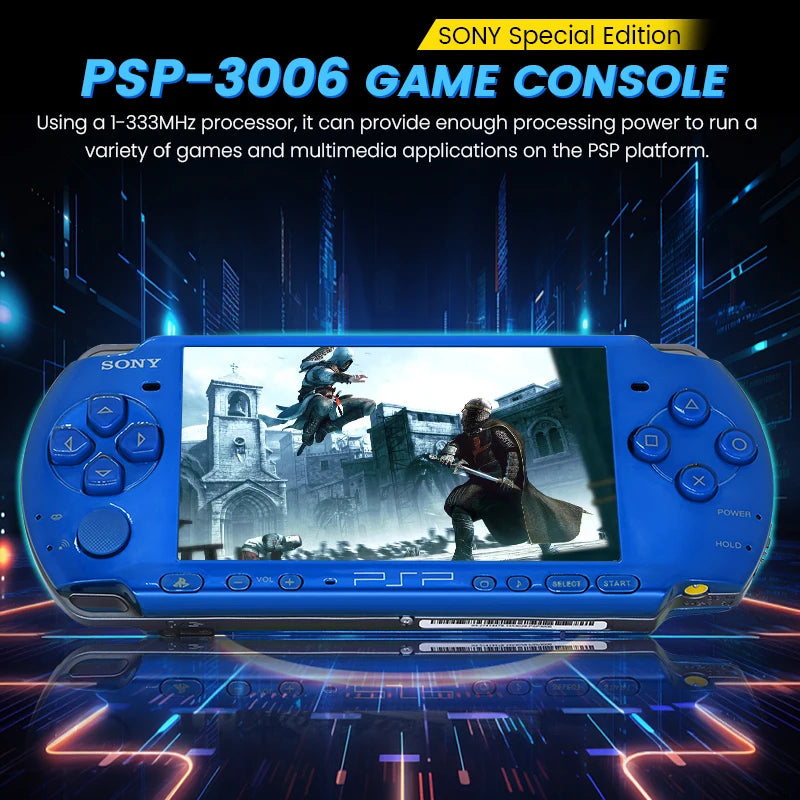 PSP 3000 VIBRANT BLUE (PSP-3006) Original Game Console Sony PSP3000 Handheld Arcade Game Console (+Free Games)