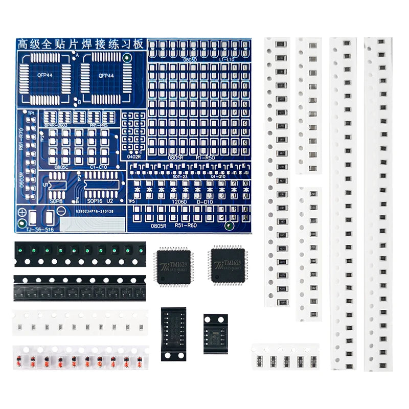 1Kit SMT SMD Component Welding Practice Board Soldering DIY Kit Resitor Diode Transistor by Start Learning Electronic