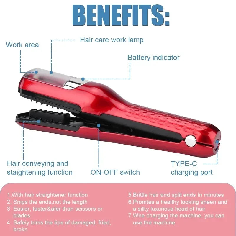 Automatic Split End Trimmer Split End Remover Professional Split End Trimmer for Damaged Hair Rechargeable Hairdresser