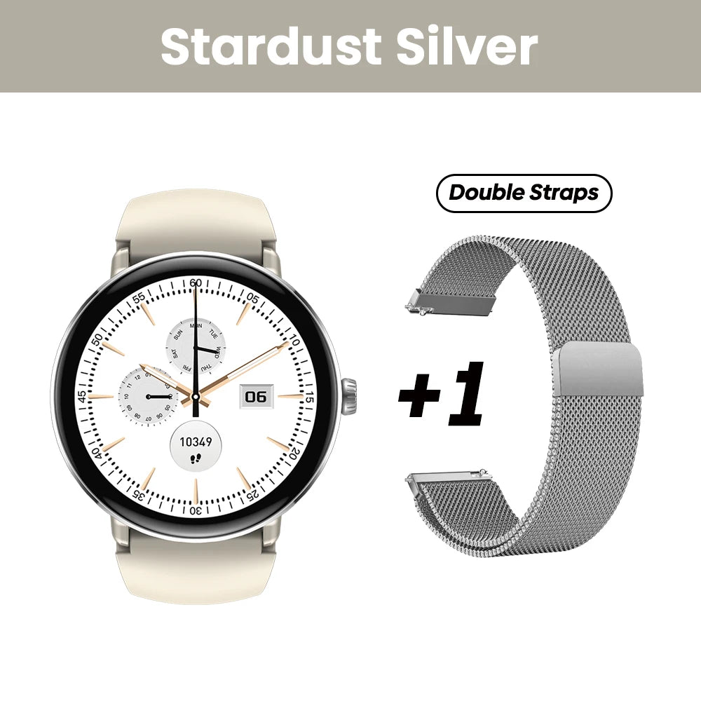 The NEW 2025 Lily 2 Voice Calling Female Smartwatch 1.2" AMOLED Screen Double Strap Health Management Sports Smart Watch