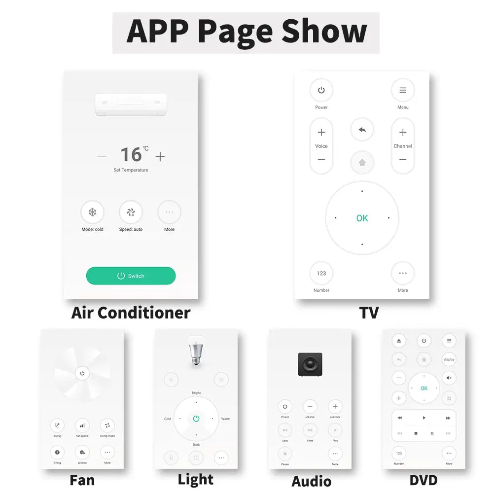 Wifi Smart IR Remote Control Smart Life APP Replace TV DVD AUD AC Remote Works with Alexa Google Home