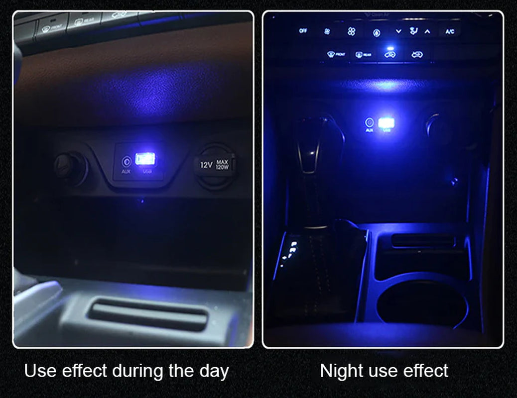 3X Mini Blue LED USB Car Interior Light Neon Atmosphere Ambient Lamp Accessories