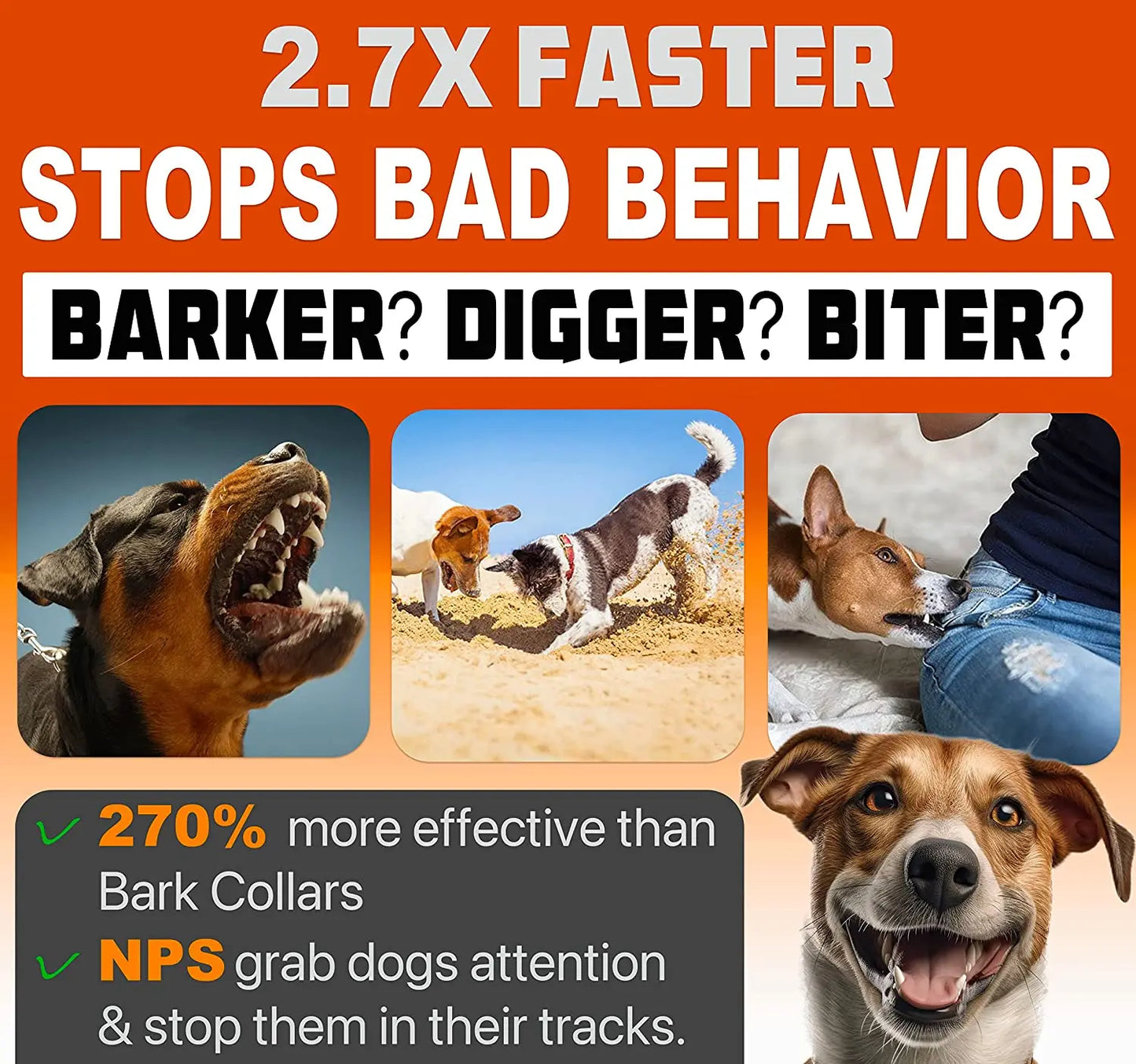 2023 Ultrasonic Dog Repeller and Training Device - Rechargeable Anti-Bark Deterrent with LED Flashlight