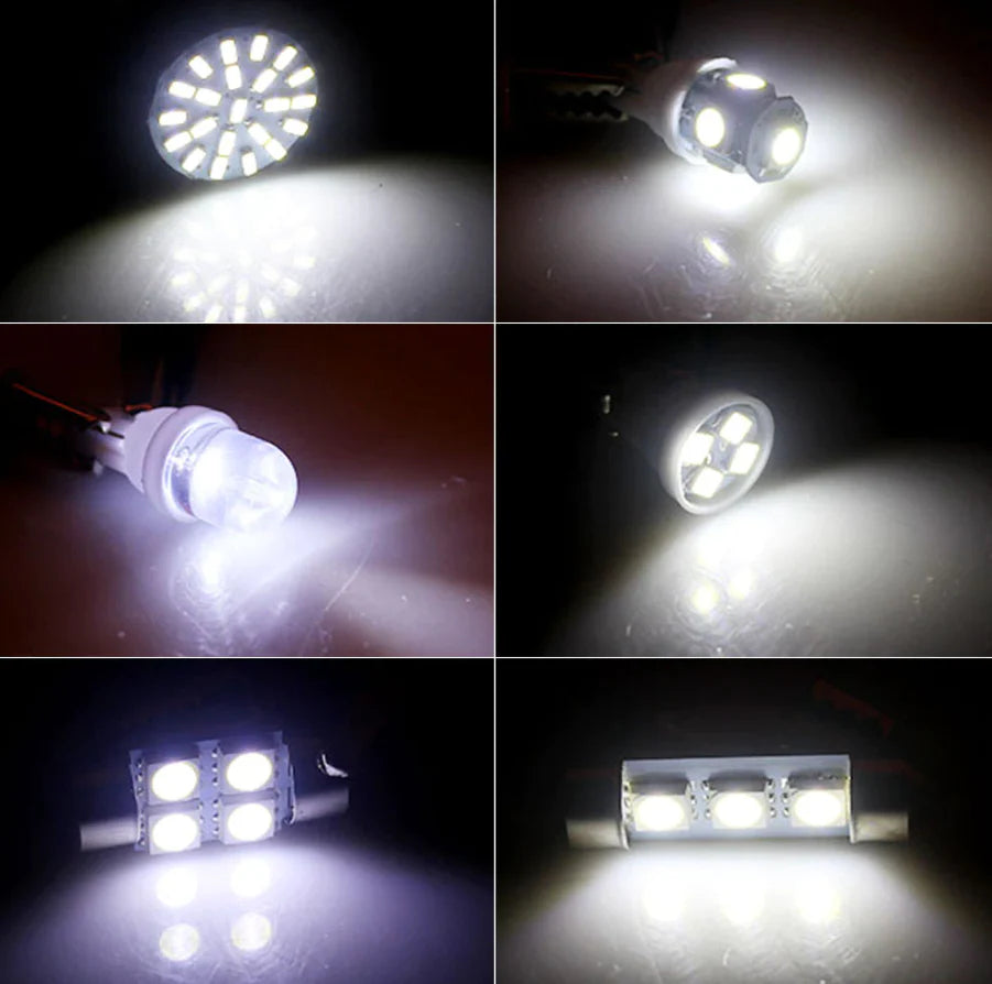 28Pcs Car Interior White Combo LED Map Dome Door Trunk License Plate Light Bulbs