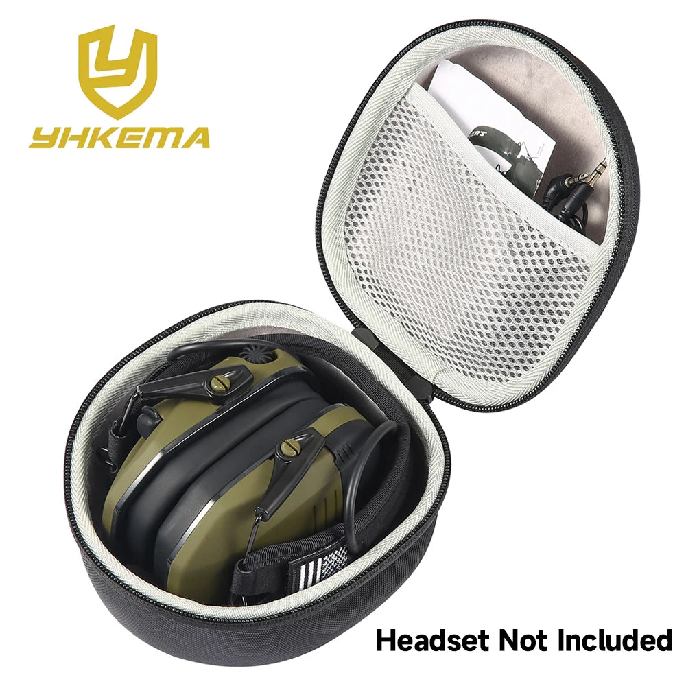 YHKEMA Shockproof Hard Carrying Case Travel Bag for Walkers Howard Leight Impact Sport Sound Amplification OD Electric Earmuff