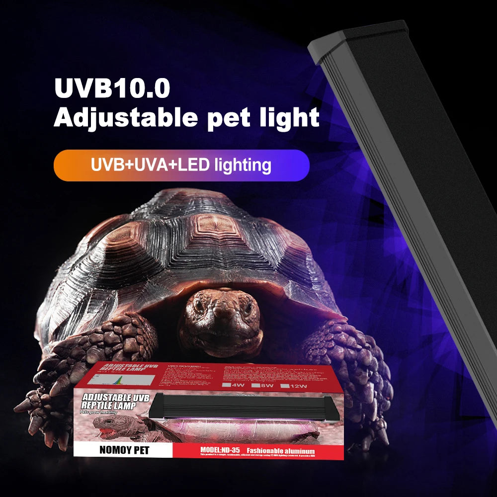 UVA+UVB Reptile Lamp Full Spectrum LED Light Lizard Supplies Turtle Sunbathe Heat Lamp Amphibians Supplement Calcium Light 4-12W