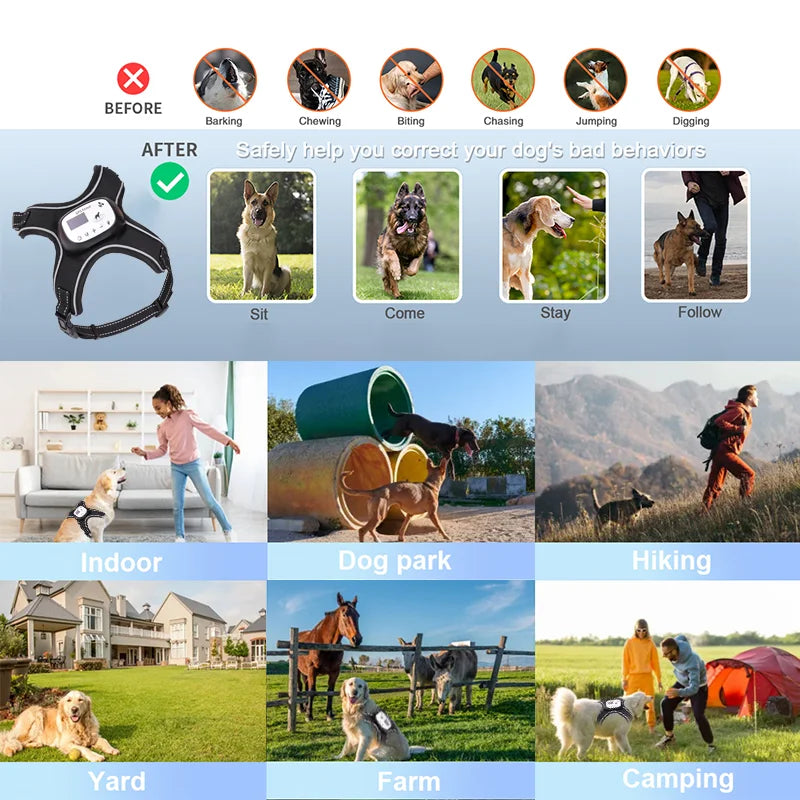 Advanced 5000Ft Wireless Electronic Dog Fence with GPS Technology and Adjustable Reflective Rechargeable Harness