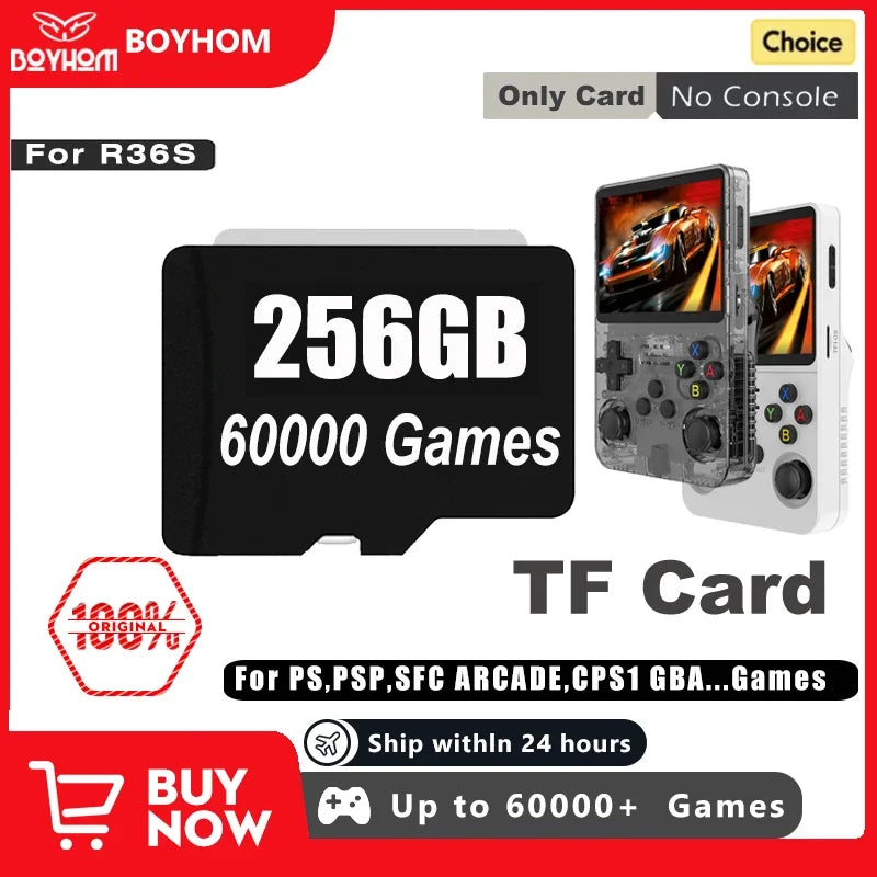 SD Card for R36S Retro Handheld Video Game Console Linux System ARKOS Portable Player 64GB 128GB 256GB Games