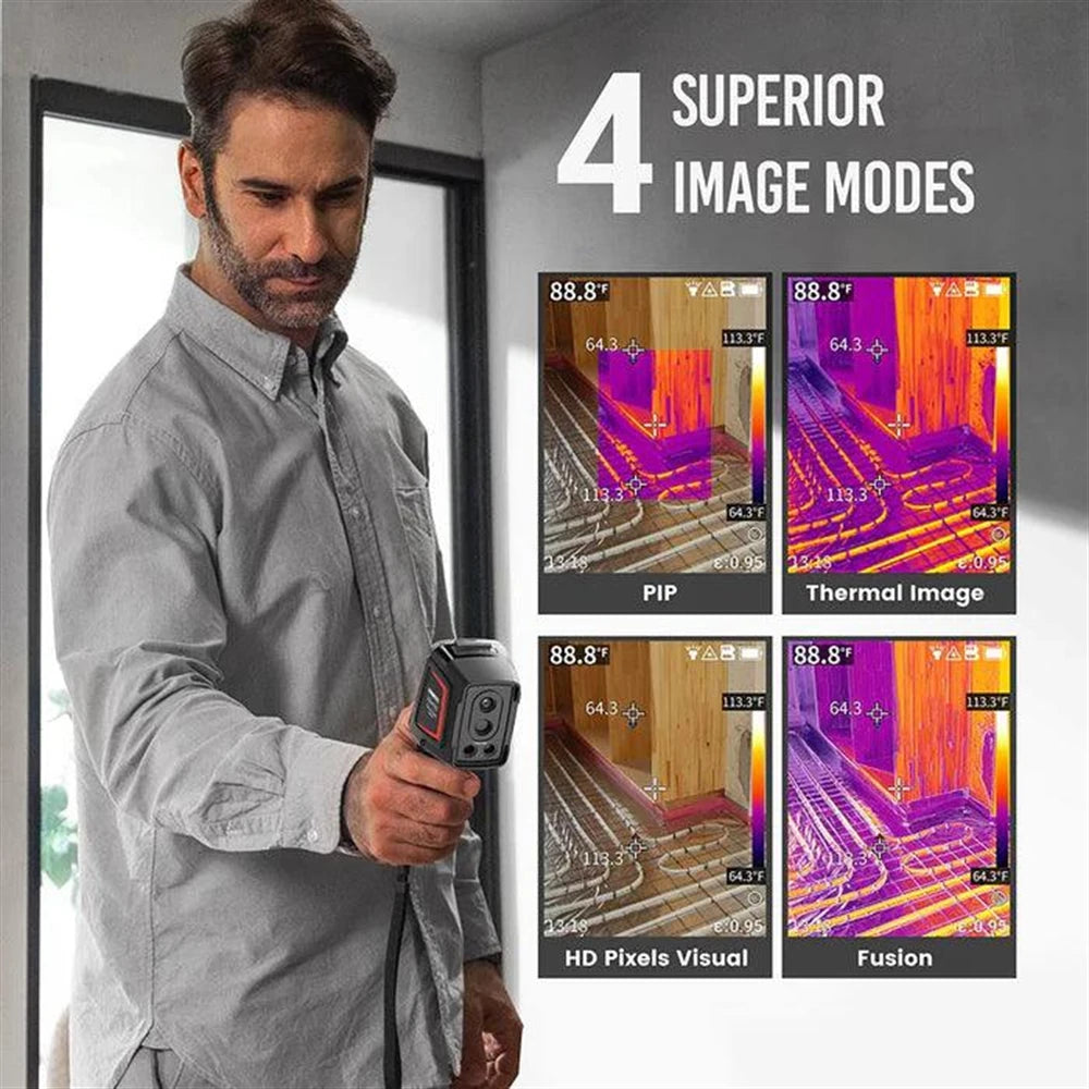 Thermal Imaging Camera 256X192 Resolution IP68 Waterproof 4 Image Modes 6 Color Palettes 16 Hour Battery 32G Memory