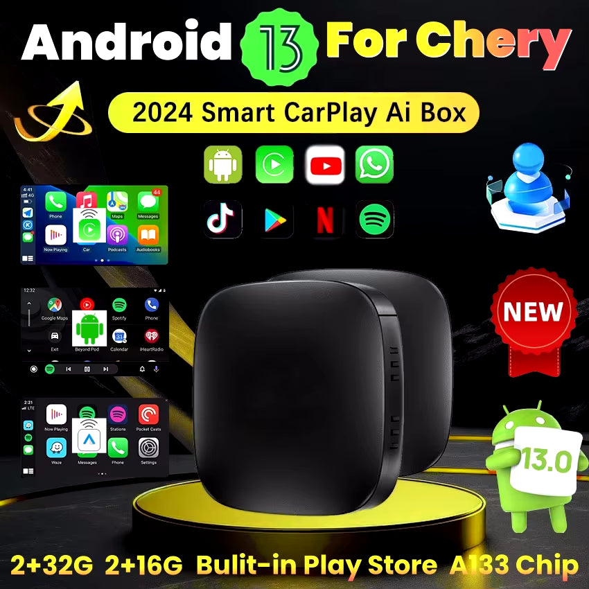 Android 13 Car AI Box Wireless Carplay Adapter Android Auto for Netflix Youtube for Chery Arrizo 5 Arrizo 7 Tiggo 3 Tiggo 3X 5X