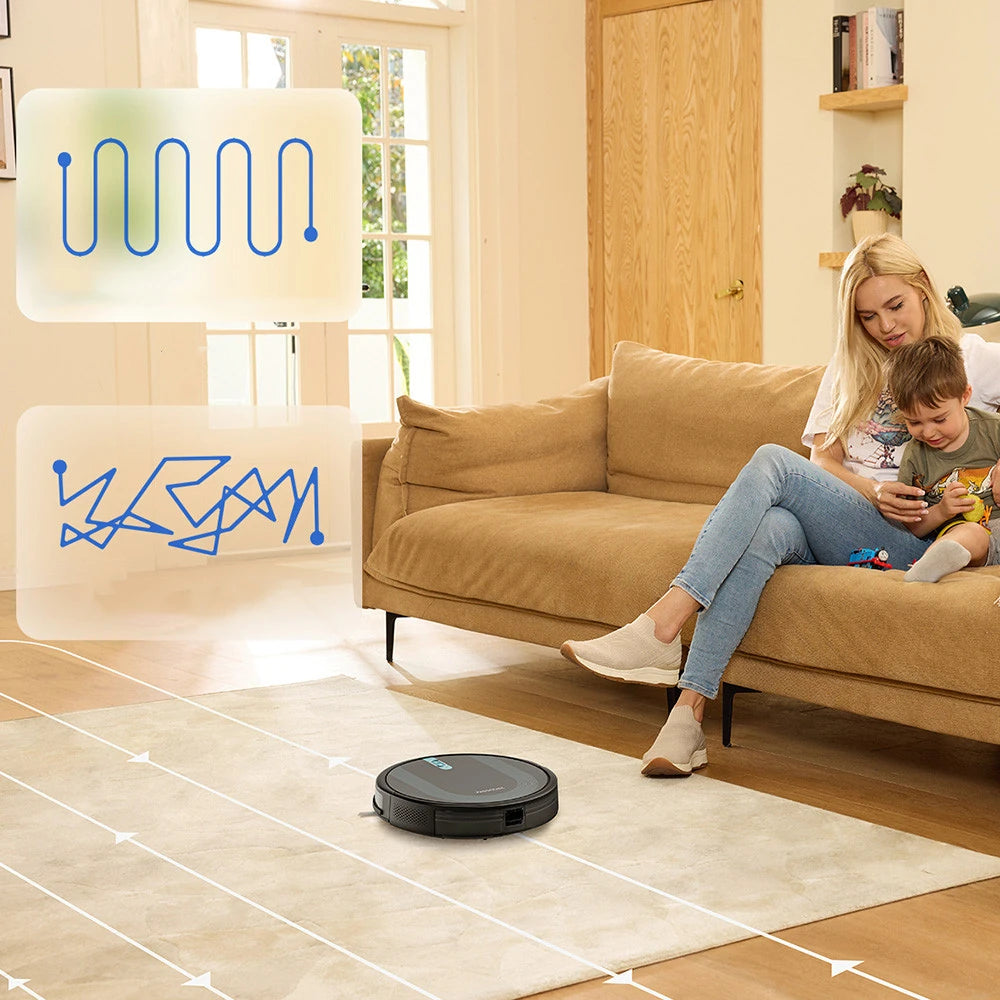 Proscenic 850T Smart Robot Cleaner 3000Pa Suction Three Cleaning Modes 250Ml Dust Collector 200Ml Electric Water Tank Alexa Google Home App Control