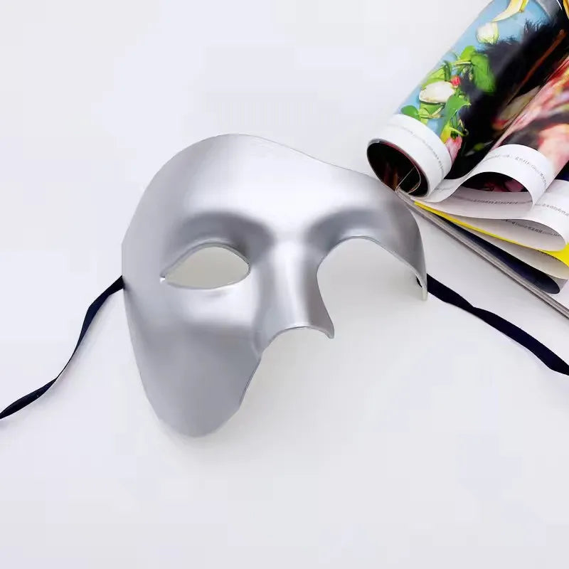 Halloween Costume Party Masquerade Male Masquerade Half Face Adult Phantom of the Opera Retro Prince One-Eyed Mask