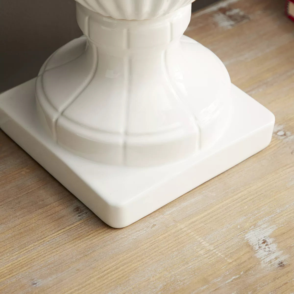 26-Inch Contemporary White Ceramic Vase - Elegant Large Tabletop Decor with Unique Design