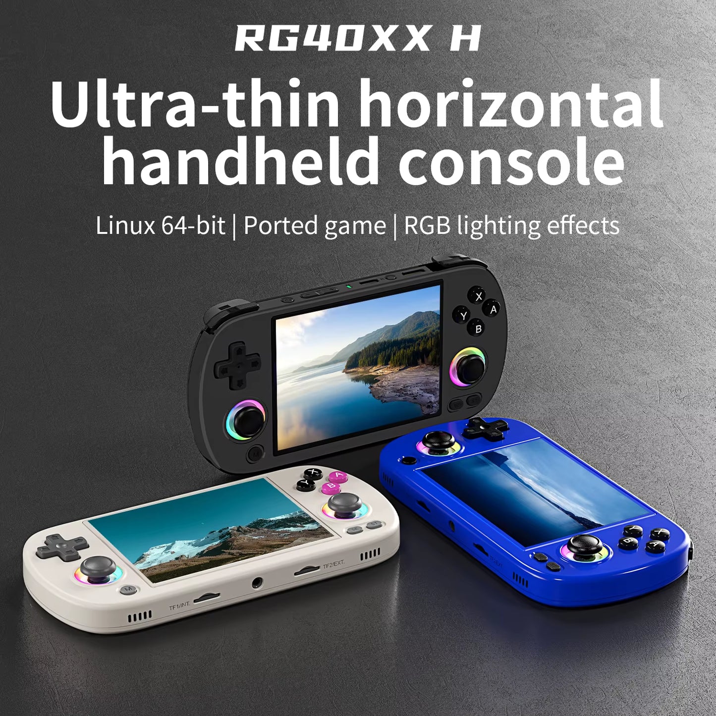 RG40XX H Handheld Game Console Linux 64-Bit System 4.0 Inch IPS 3200Mah Retro Video Gaming Console 64G 5000+ Games Gift
