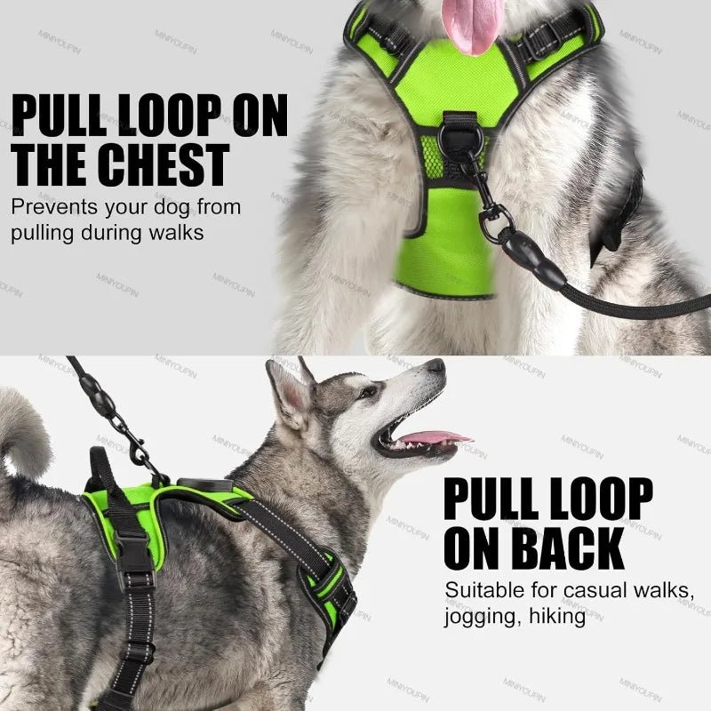 Illuminate Your Dog's Safety: Rechargeable LED Glowing Harness with Three Light Modes for Nighttime Walks