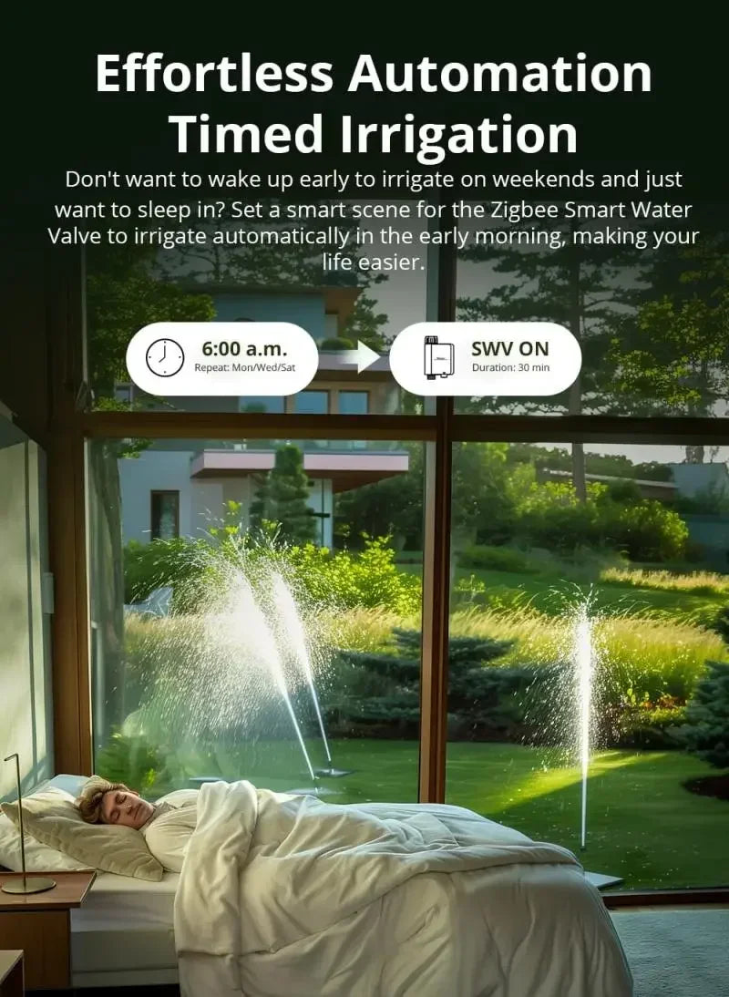 SWV Water Valve SWV-BSP Timer IP55 Sprinkler Controller Home Automate Irrigation Compatible with Ewelink Google