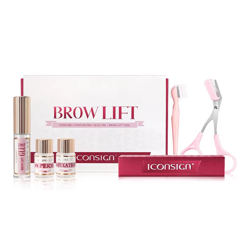Professional DIY Eyebrow Perming Kit - ICONSIGN Brow Lamination Set for Home Use, Lasts 45-60 Days