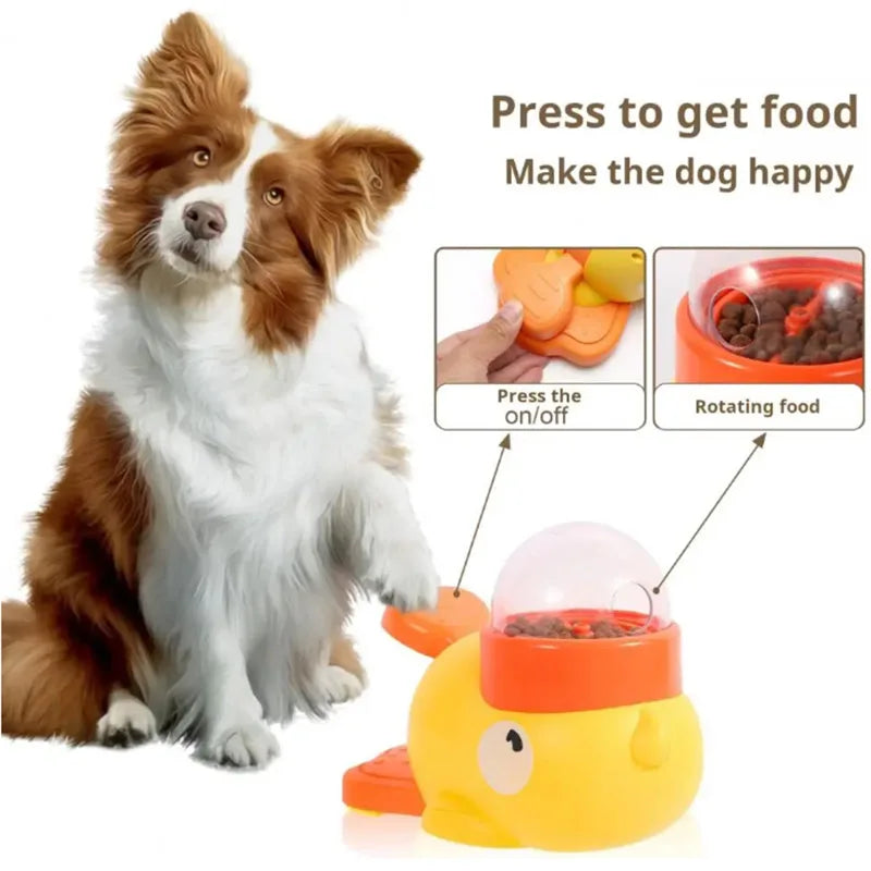 Dog Puzzle Feeder Pet Automatic Feeding Machine Yellow Duck Interactive Food Snack Feeder for Dog Training Mental Enrichment