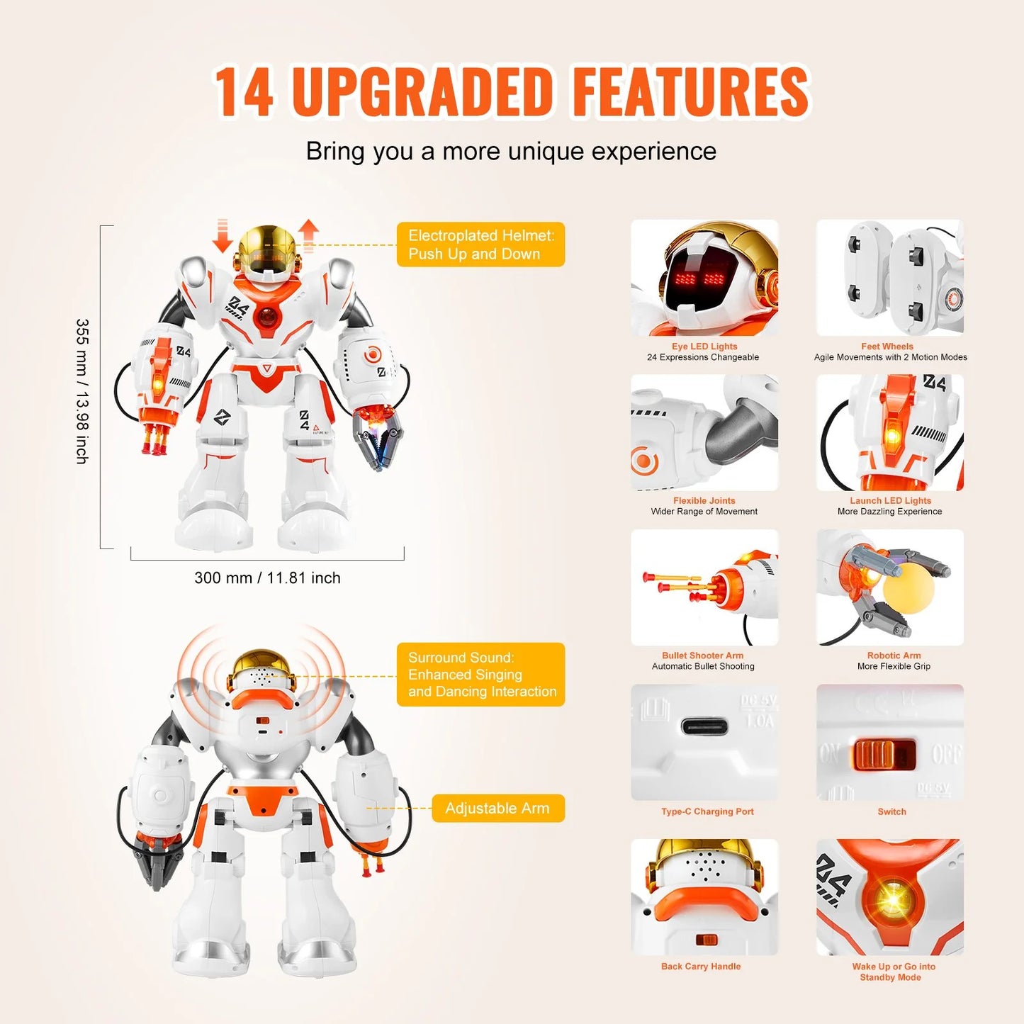 RC Robot Toy Battle Robot for Kids Remote Control Robotic Toy Programmable