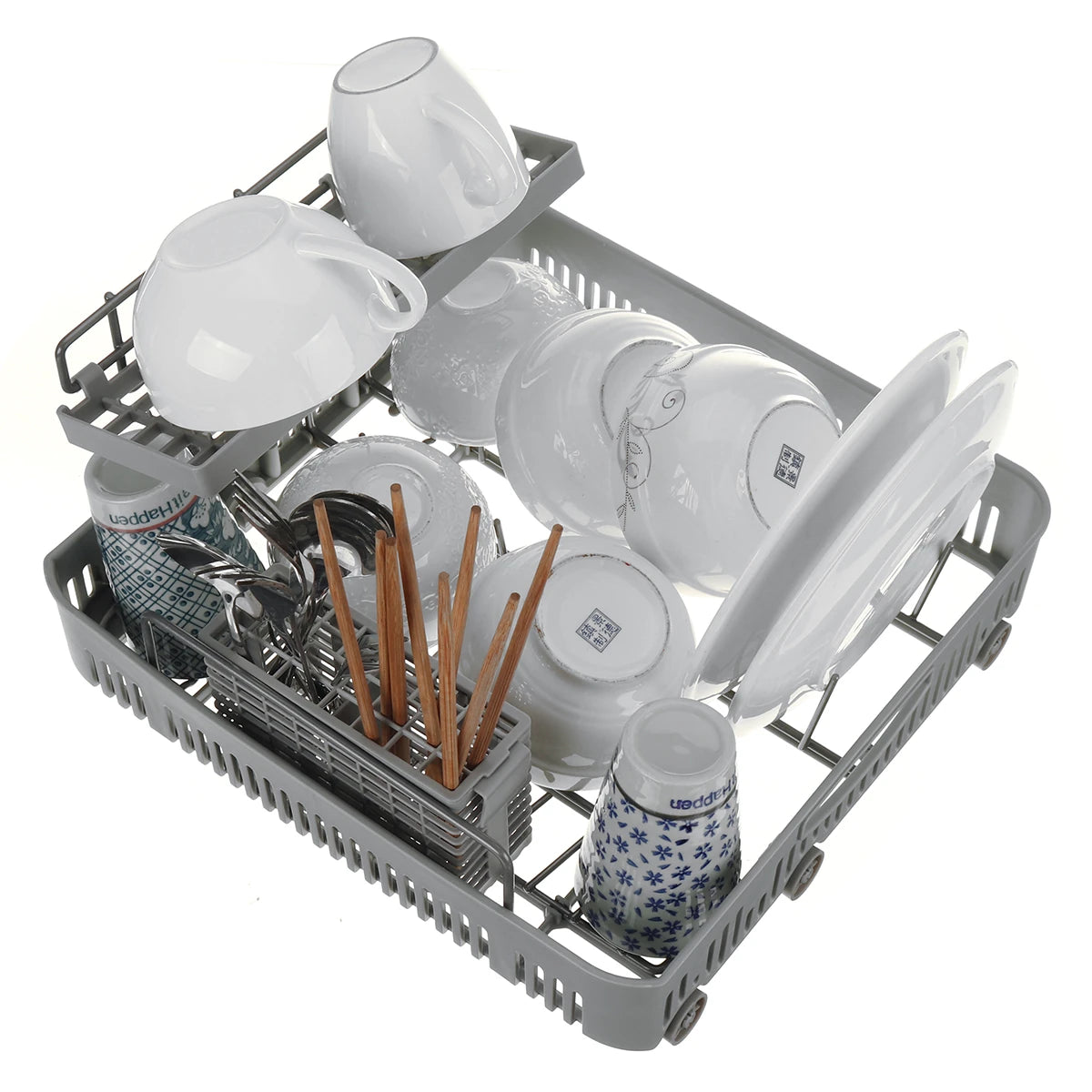 Blitzhome BH-CDW1 Smart Portable Countertop Dishwasher US Plug with APP Control, 4-6 Sets Big Capacity, Dual Water Inlet Modes, 360°Spraying, 75°High Temperature, Five Cleaning Modes, Drying Function