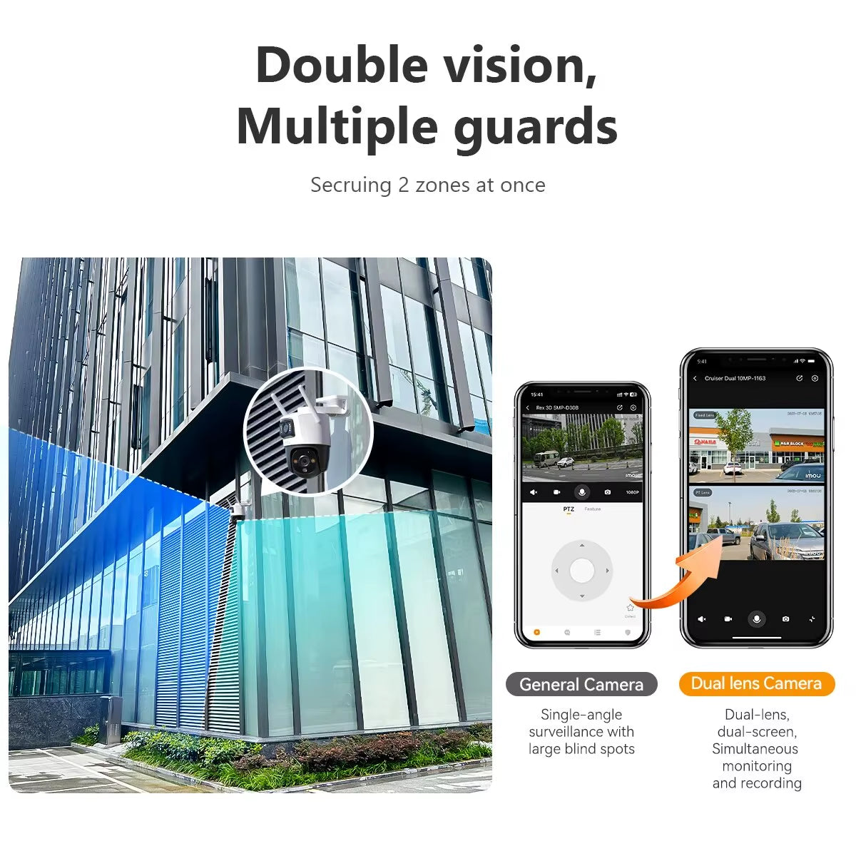 Cruiser Dual 8MP Dual Lens Outdoor PT Camera Home Security IP Camera AI Human & Vehicle Detection Surveillance Camera