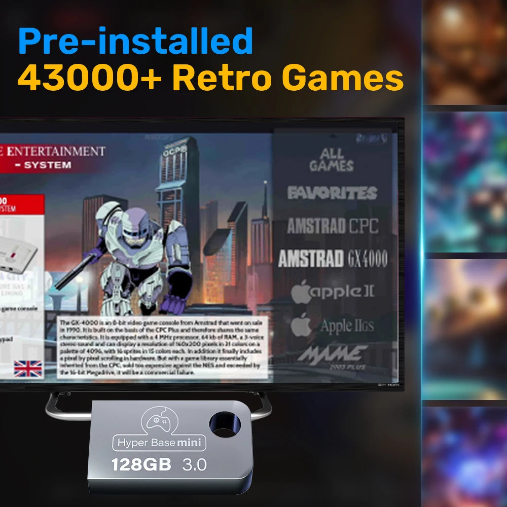 Game USB 3.0 Disk with 43000+ Games for WIN Pc/Steamdeck/Win600/Legion Go Pre-Loaded 70+ Emulators for Xbox/Ps3/Ps2/Ps1/Mame/Ss