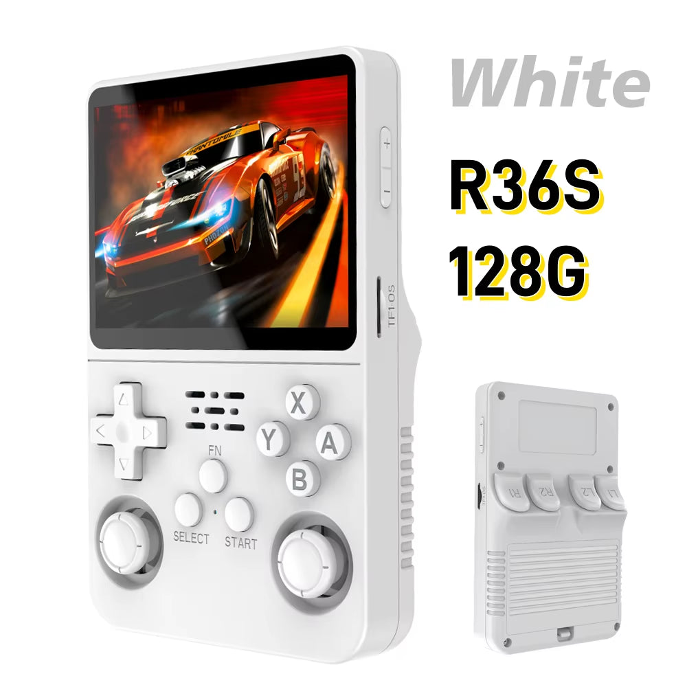 R36S Game Console Linux System 64G Portable Video Consoles 3.5 Inch IPS Screen with Retro Games Pocket Handheld Game Players