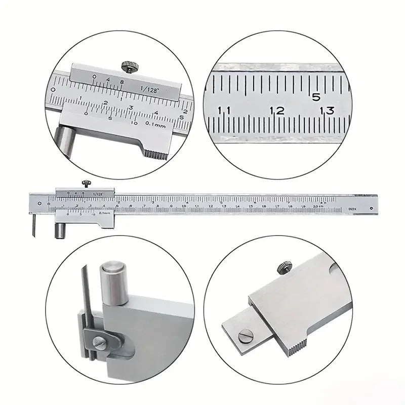 0-200Mm Marking Vernier Caliper with Carbide Scriber Parallel Marking Gauging Ruler Measuring Instrument Tool Send 1Ps Needle