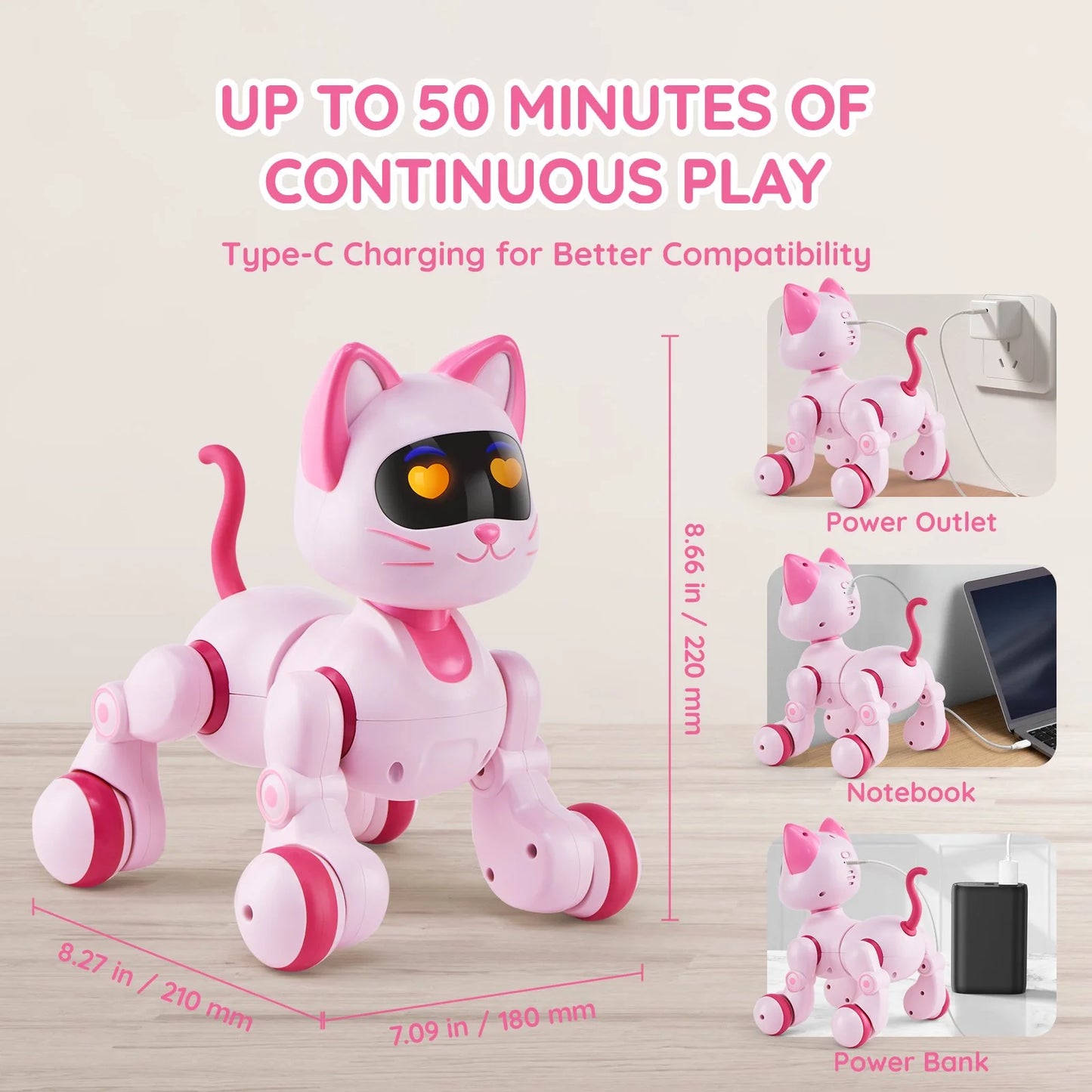 RC Robot Cat Toy for Kid Talking Dancing Touch Remote Control Programmable
