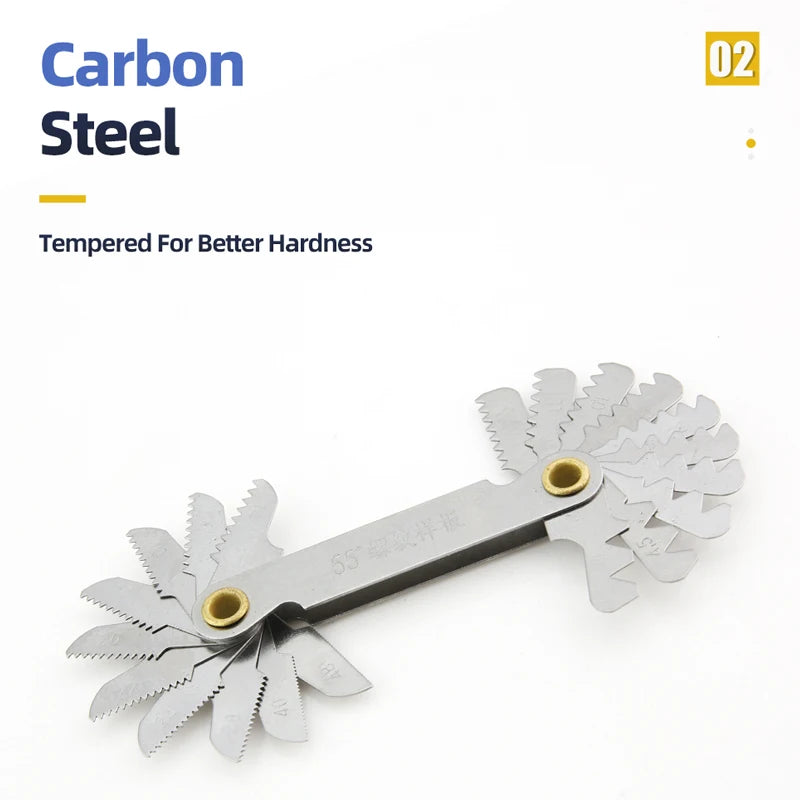 55/60 Degree Thread Plug Gauge Metric Imperial Gear Tooth Screw Pitch Gauges Carbon Steel Measuring Tool Tap Thread Measurement