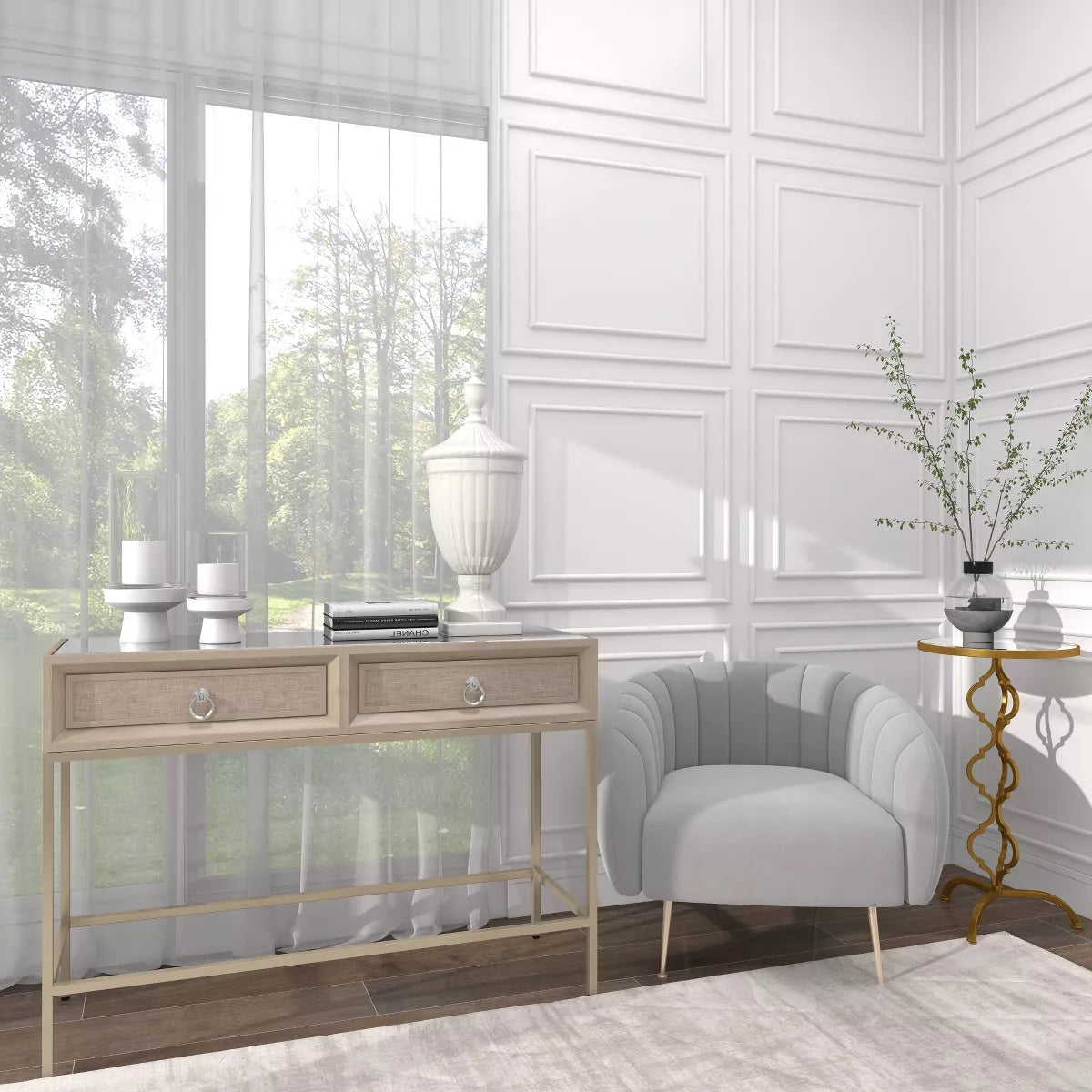 26-Inch Contemporary White Ceramic Vase - Elegant Large Tabletop Decor with Unique Design