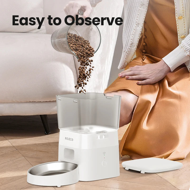 Dog Feeder Automatic Smart Pet Food Dispenser for Pets Dog Kibble Dispenser with WIFI Remote Control Dog Feeding Supplies
