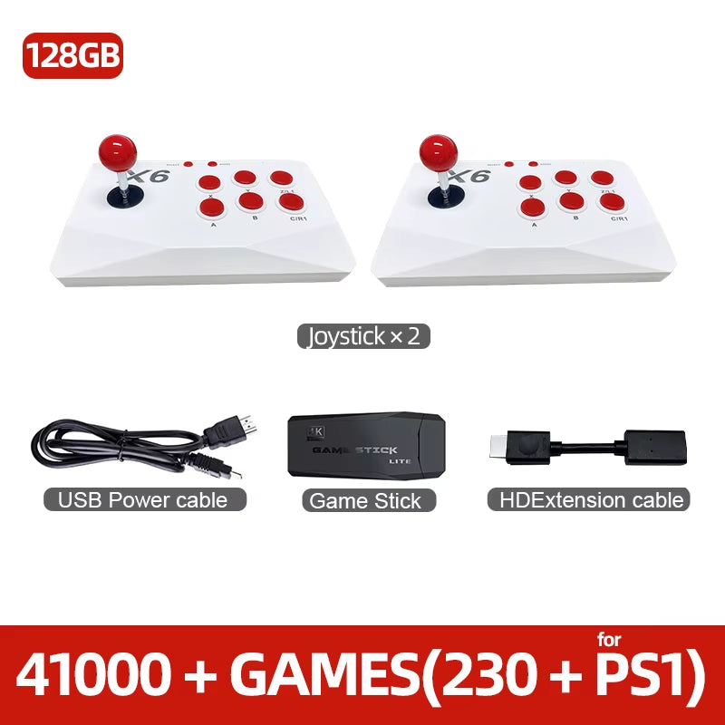 Arcade Video Game Console 4K TV Game Stick with Double Arcade Joysitck Games for Mame/Sega/Ps1/Atari Kid Gift