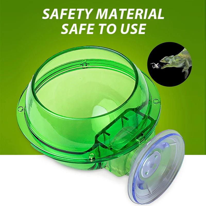 Arboreal Reptile Live Anti-Escape Sucker Feeder Chameleon Food Basin Wall Double Layer Plastic Bowls for Small Animals D9210