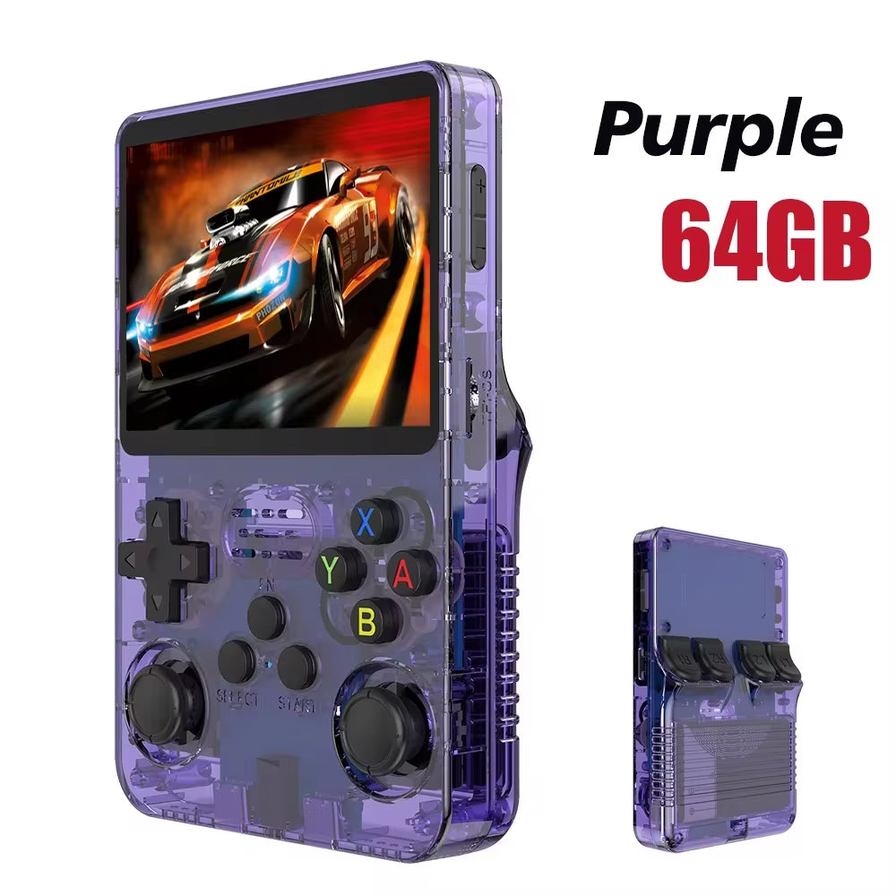 128G Open Source Video Game Console Linux System 3.5 Inch IPS Screen Orange Portable Pocket Video Player 64GG Best Games