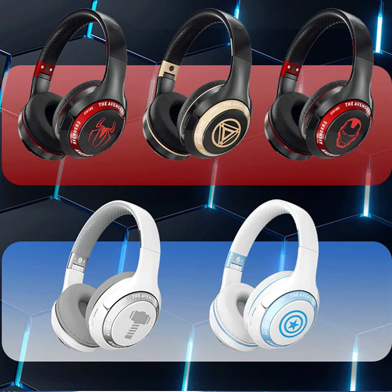 Marvel Spider Man Bluetooth Eagles over Ear Foldable Computer Wireless Headphones Noise Cancellation HIFI Stereo Gaming Headset