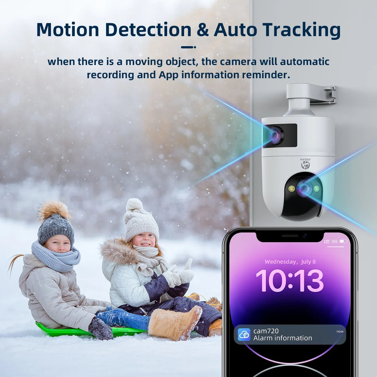 Wifi Surveillance Camera Dual Lens 4K 8MP HD Outdoor IP Camera AI Tracking Security Protection Wireless Smart Baby Monitor