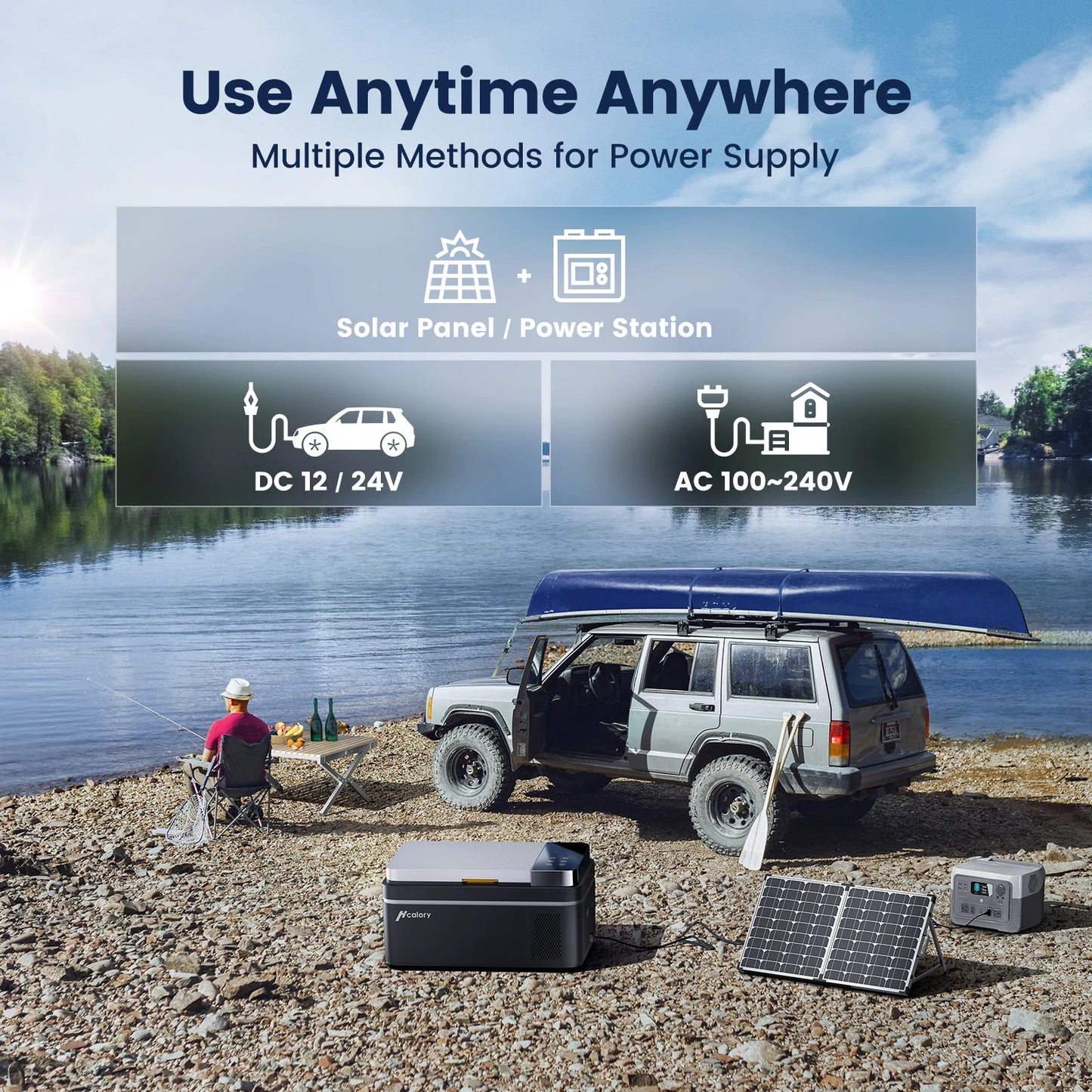 12 Volt Car Refrigerator 22Quart 12V Car Fridge Portable Freezer with Compressor 21L Mini Electric Cooler (-4℉~68℉) with 12/24V DC & 110V AC for Camping, RV, Travel, Truck, Boat and Home Use