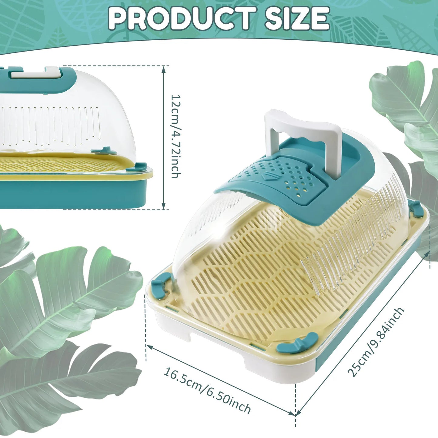 Clear Reptile Kennel Feeding Box Lizard Kennel Insect Snail Spider Breeding Box Turtle Terrarium Reptiles Gecko Lizard Supplies