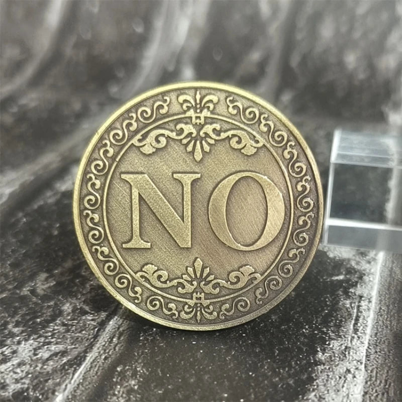 1PC Bronze Yes or No Commemorative Coin Souvenir Non-Currency Coins Game Prop Challenge Coins Collection Decoration Crafts