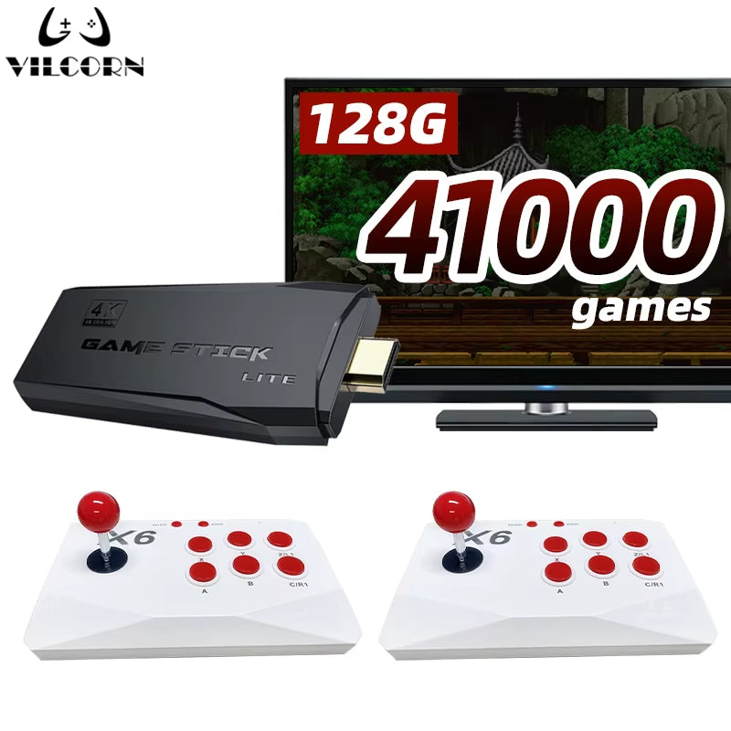 Arcade Video Game Console 4K TV Game Stick with Double Arcade Joysitck Games for Mame/Sega/Ps1/Atari Kid Gift