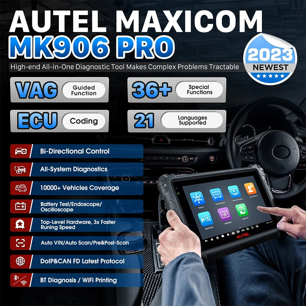 Autel Maxicom MK906S Pro Car Diagnostic Tools OBD2 Automotive Scanner Advanced ECU Coding Tool