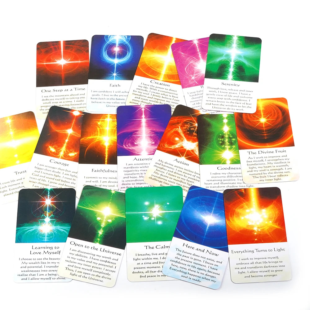 Healing Energy Oracle Cards 54Pcs Cards Tarot Deck Wisdom of the Divine Witchy Beginner Tarot Learning Tarot Cards for Beginners