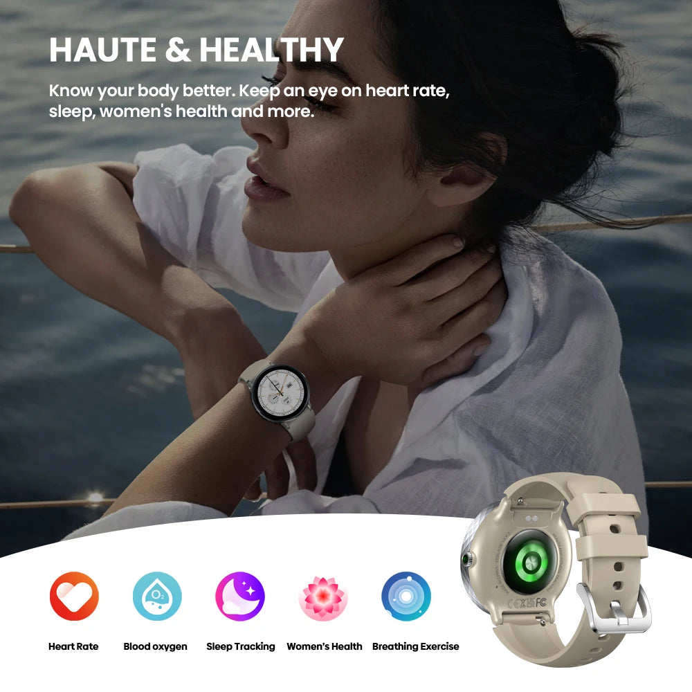 The NEW 2025 Lily 2 Voice Calling Female Smartwatch 1.2" AMOLED Screen Double Strap Health Management Sports Smart Watch
