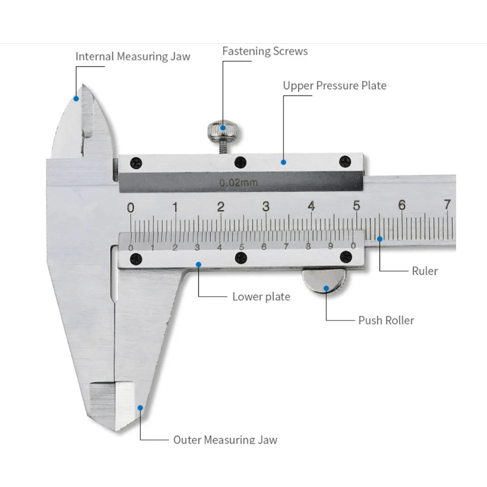 0-150Mm Vernier Caliper Depth Gauge Have Locking Screw High Precision Carbon Steel Vernier Caliper Depth Gauge Teaching Students