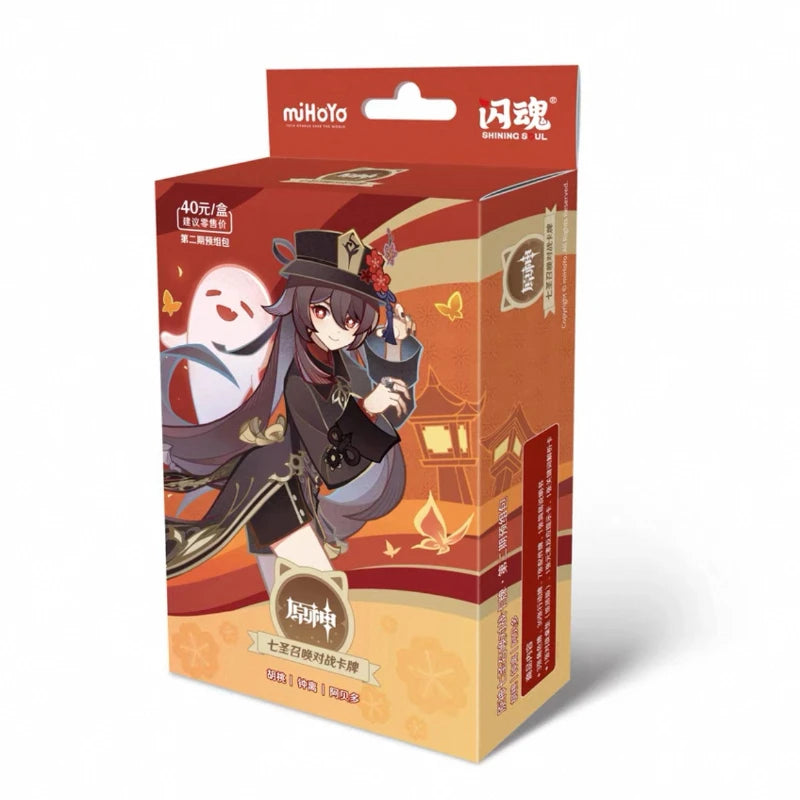 Original Genshin Impact Card Genius Invokation TCG Battle Card Hu Tao Raiden Shogun Anime Character Collection Card Kid Toy Gift