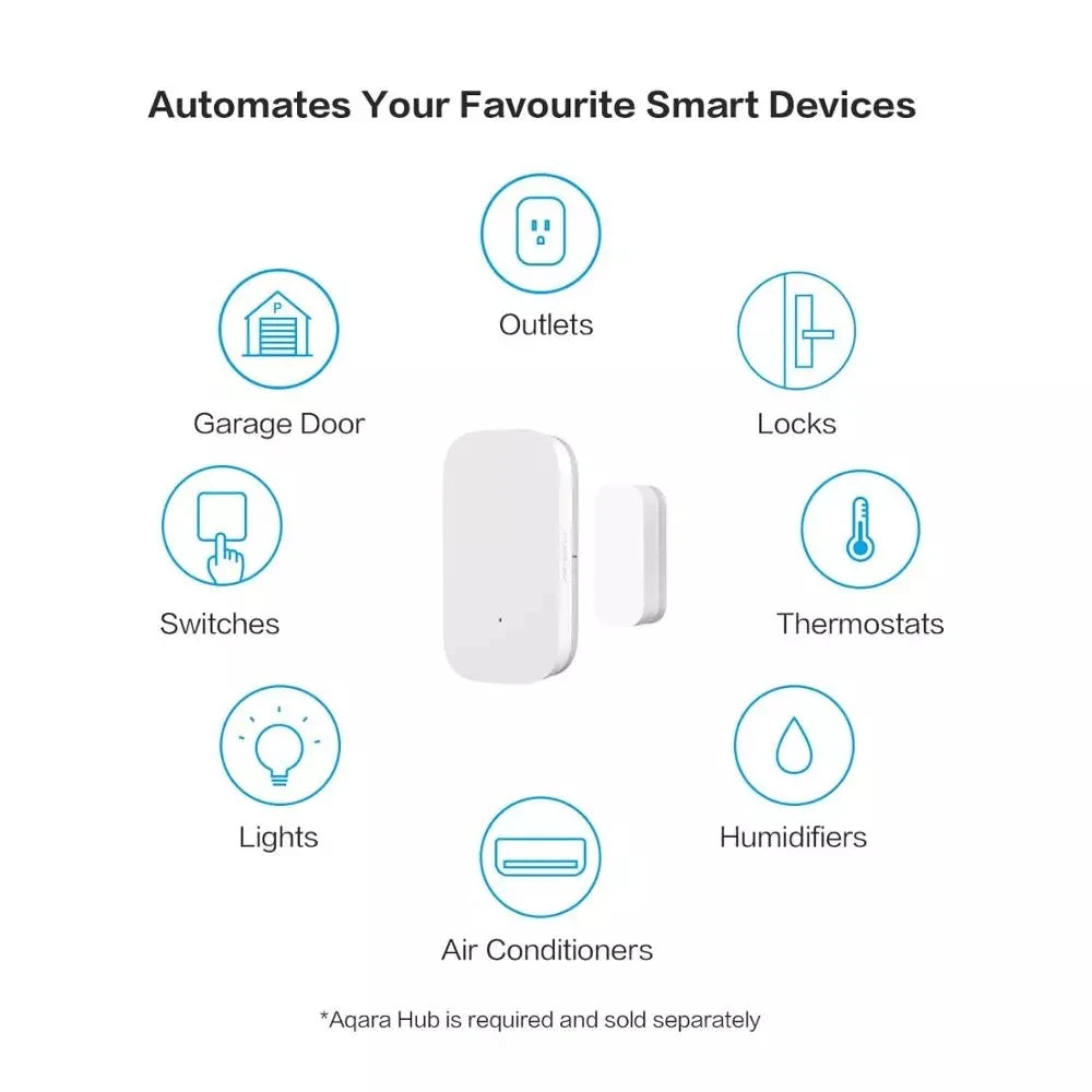 Door Window Sensor Zigbee Wireless Connection Alarm Smart Mini Door Sensor Work with Gateway Mi Home Homekit APP